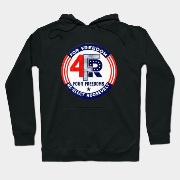 1944 Roosevelt For Freedom Hoodie by historicimage